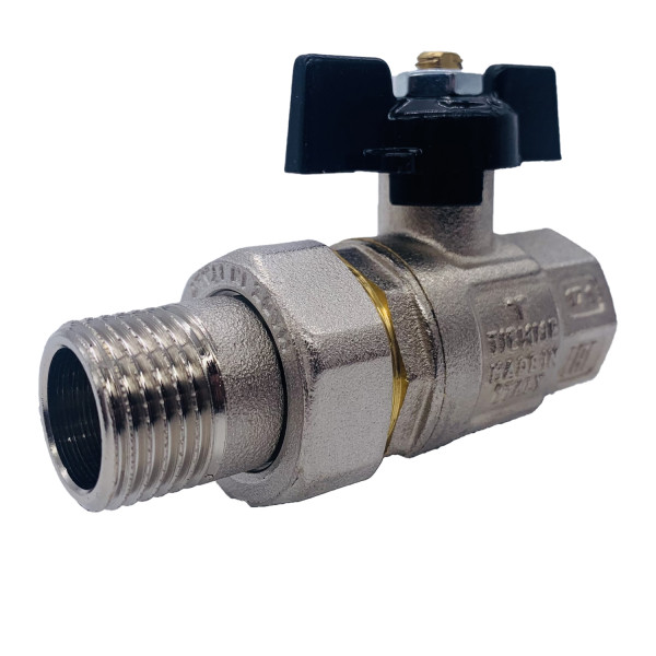 Кран шаровый со сгоном Tiemme Buran 1/2" (черная бабочка) (2450004) Кран шаровый со сгоном Tiemme Buran 1/2" (черная бабочка) (2450004)