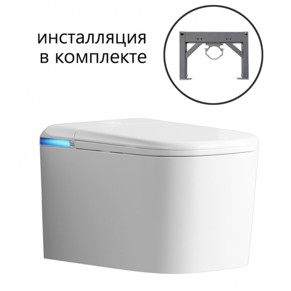 Комплект Abber подвесной электронный унитаз-биде Rechteck AC1216S с инсталляцией AC0101P2 (AC1216S-AC0101P2) Комплект Abber подвесной электронный унитаз-биде Rechteck AC1216S с инсталляцией AC0101P2 (AC1216S-AC0101P2)