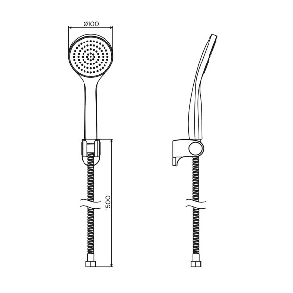 Душевой гарнитур Dorff Comfort с душевым набором черный (D0208000BL)