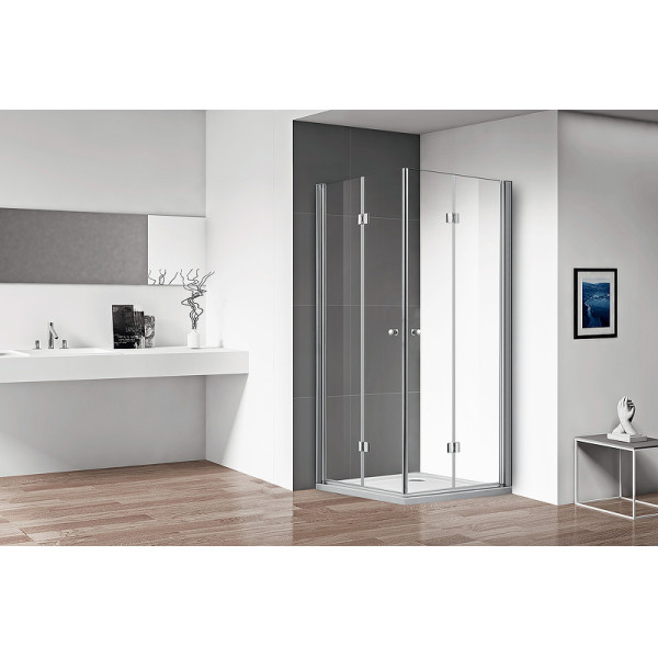 Душевой уголок Cezares Eco 80x80x195 стекло прозрачное, профиль хром (ECO-O-AS-2-80-C-Cr) Душевой уголок Cezares Eco 80x80x195 стекло прозрачное, профиль хром (ECO-O-AS-2-80-C-Cr)