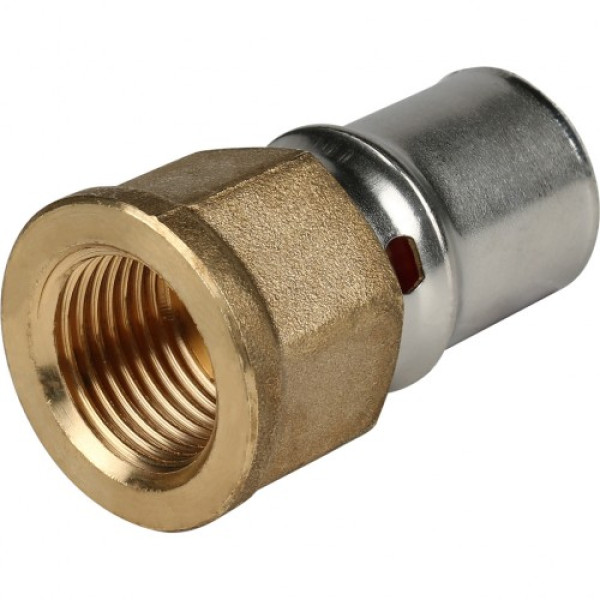 Соединение прямое 20*1/2"В Stout (пресс, латунь) SFP-0002-001220 Соединение прямое 20*1/2"В Stout (пресс, латунь) SFP-0002-001220