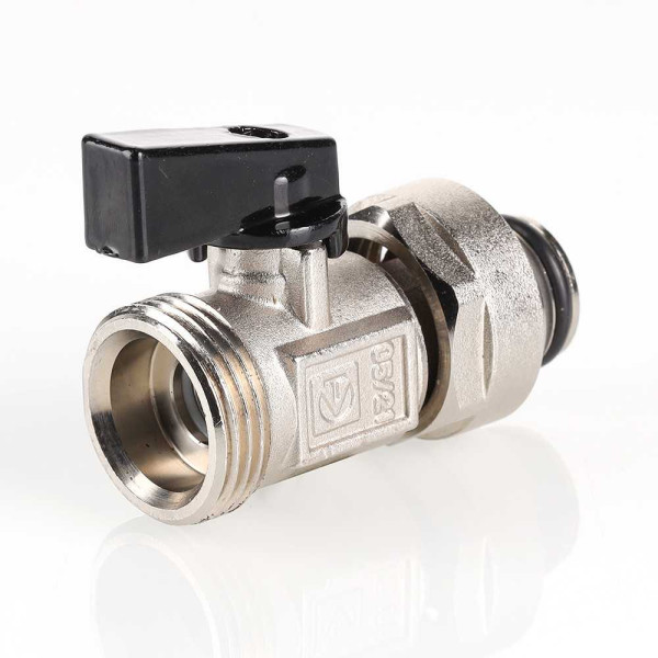 Кран 3/4"х3/4"(18) евроконус шаровой коллекторный Valtec (черный флажок) VTc.720.NE.0005