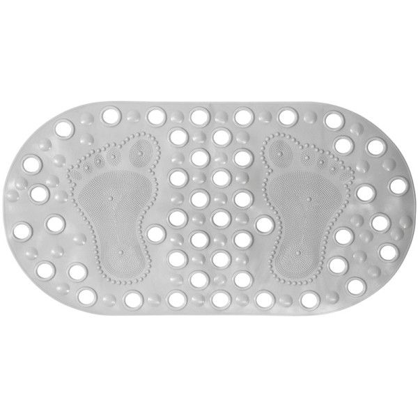 Коврик для ванной Melodia ПВХ Footprints овал массажный 65x34cм кремовый (MK002)