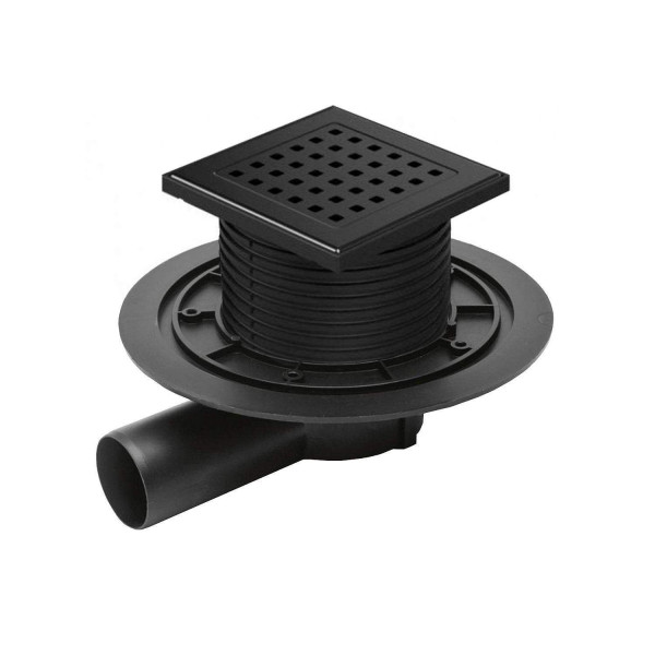 Трап MCH с боковым сливом универсальный DN50 решетка нерж. GATE 122х122 (г/з+с/з) черный Трап MCH с боковым сливом универсальный DN50 решетка нерж. GATE 122х122 (г/з+с/з) черный