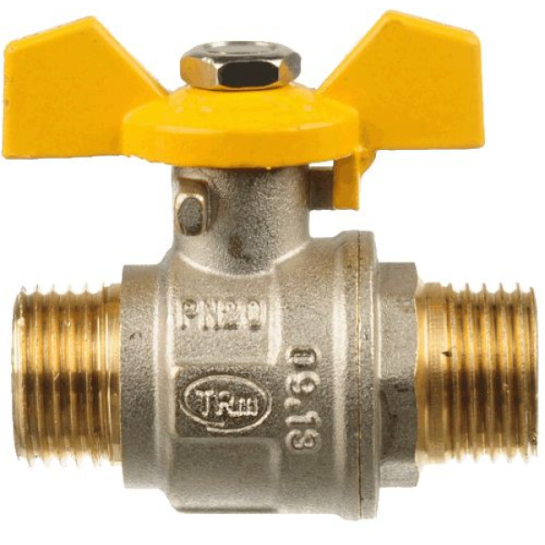 Кран газовый 1/2" НН шаровый TeRma-R (бабочка) (30564) Кран газовый 1/2" НН шаровый TeRma-R (бабочка) (30564)