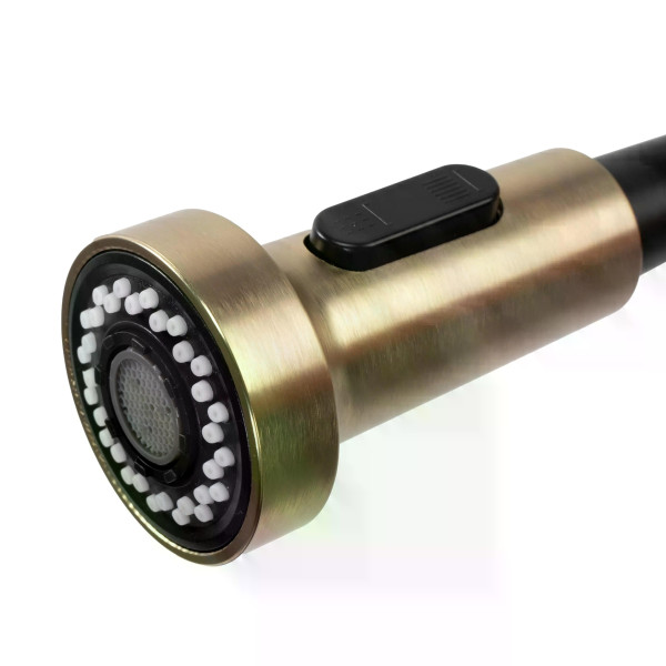 Смеситель для кухни Rea Colin с выдвижным изливом золото матовое (REA-B4821)