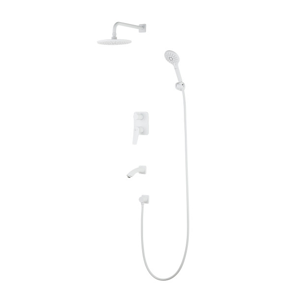 Смеситель для ванны и душа Lemark Bronx встраиваемый белый матовый (LM3722MW)