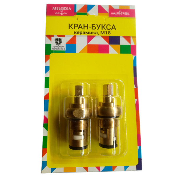 Кран-букса Melodia керамика отеч. М18 квадрат 7мм (поворот 180град.) 2 шт/уп (MKP06615BL)