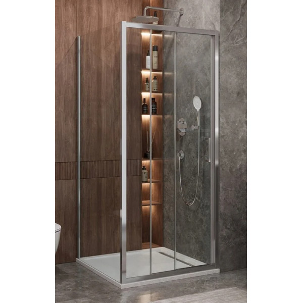 Душевой уголок Cezares Molveno 100x90x195 стекло прозрачное, профиль хром (MOLVENO-AHF-31-100/90-C-CR-IV)