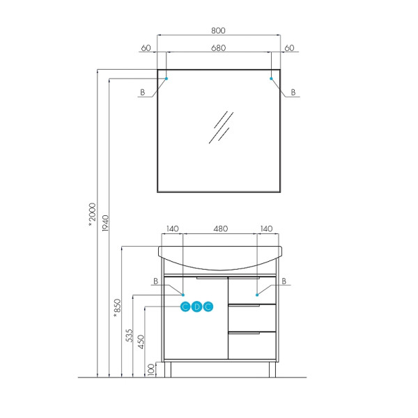 Зеркало Aquaton Рико 80 (1A216502RI010) Зеркало Aquaton Рико 80 (1A216502RI010)