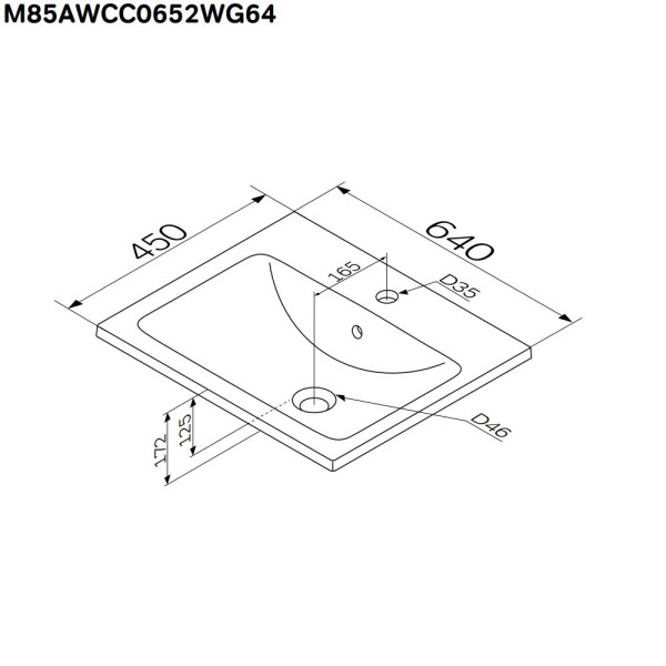 Раковина мебельная AM.PM X-Joy 65x45 белый глянец (M85AWCC0652WG64)