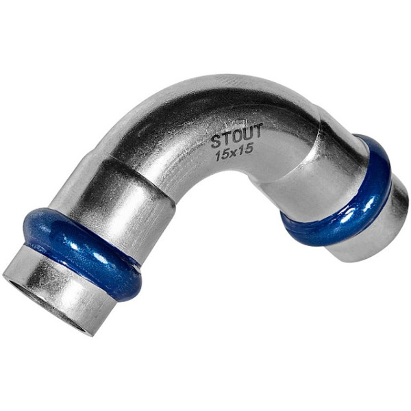 Угол 15х90 двухраструбный Stout SSS-2003 ВПр-ВПр (нерж.ст., пресс) SSS-2003-000015 Угол 15х90 двухраструбный Stout SSS-2003 ВПр-ВПр (нерж.ст., пресс) SSS-2003-000015