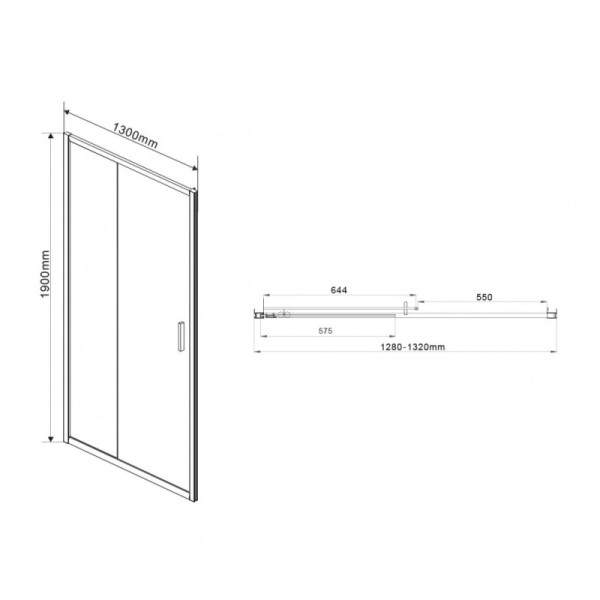 Душевая дверь Vincea Garda VDS-1G 1300х1900 стекло прозрачное, профиль хром (VDS-1G130CL)