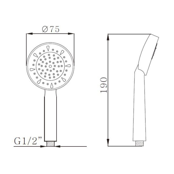 Лейка душевая Melodia 1 функция d75хром/серый (MKP20418)