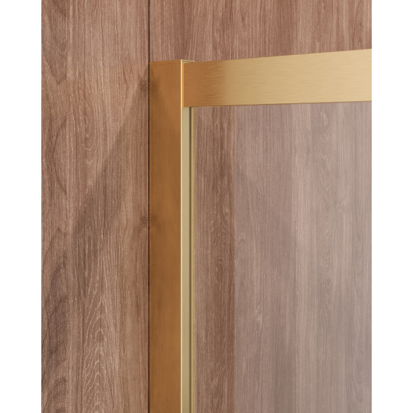 Душевой уголок Cezares Molveno 90x90x195 стекло прозрачное, профиль брашированное золото (MOLVENO-A-2-90-C-BORO-IV)