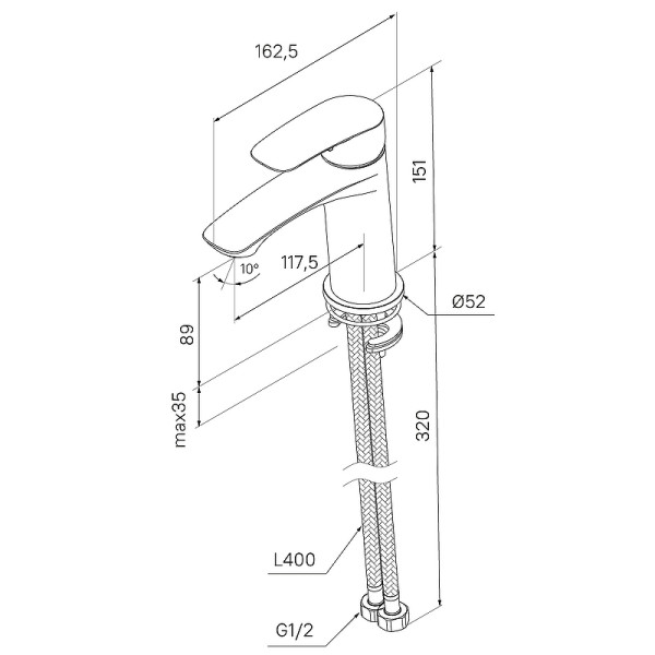 Смеситель для раковины Milardo Rora черный (RORBL00M01)