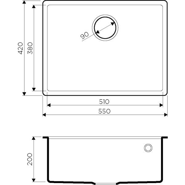 Мойка для кухни врезная Omoikiri Tedori 54-U-WH 550х420 белый (4993991) Мойка для кухни врезная Omoikiri Tedori 54-U-WH 550х420 белый (4993991)