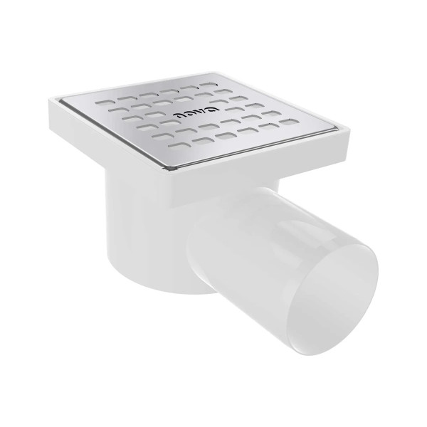 Трап горизонтальный 50 мм. (100х100) Nova с решеткой из нерж.стали (сухой затвор) (5056)