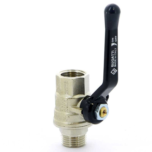 Кран Bugatti 1/2" ВН шаровый Oregon 305 (черная ручка) (03050062)