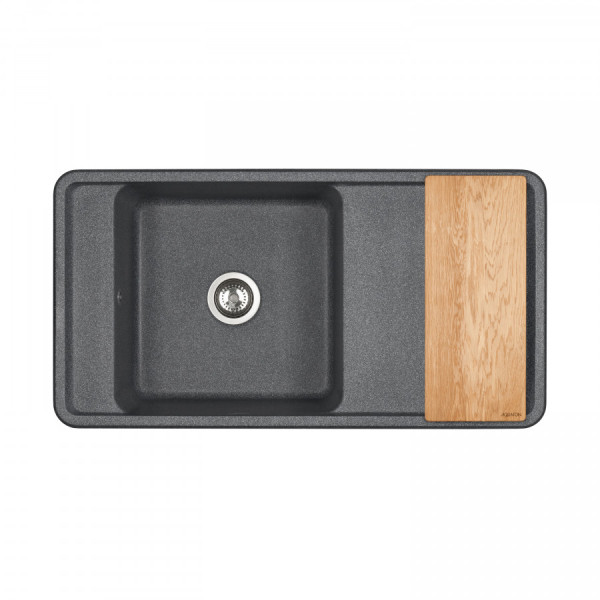 Мойка для кухни врезная Aquaton Беллис 510x970x250 графит (1.A725.1.32B.S21.0)