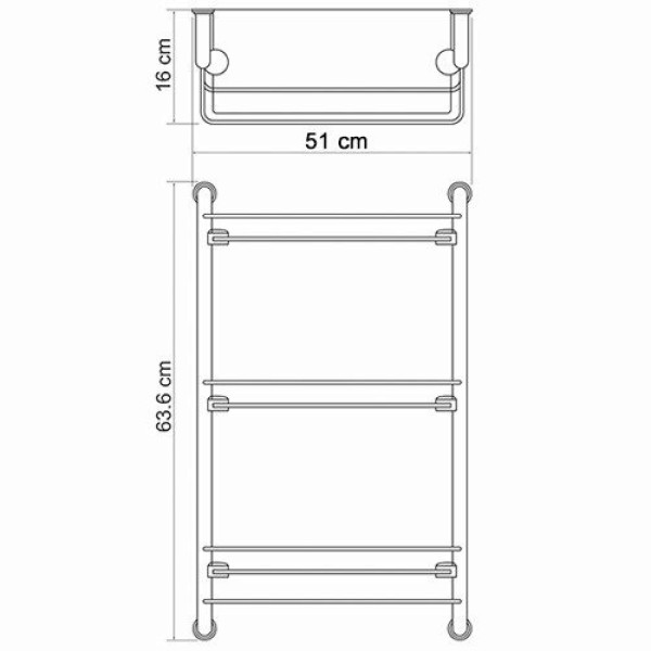 Полка подвесная, тройная WasserKraft хром (K-2033)