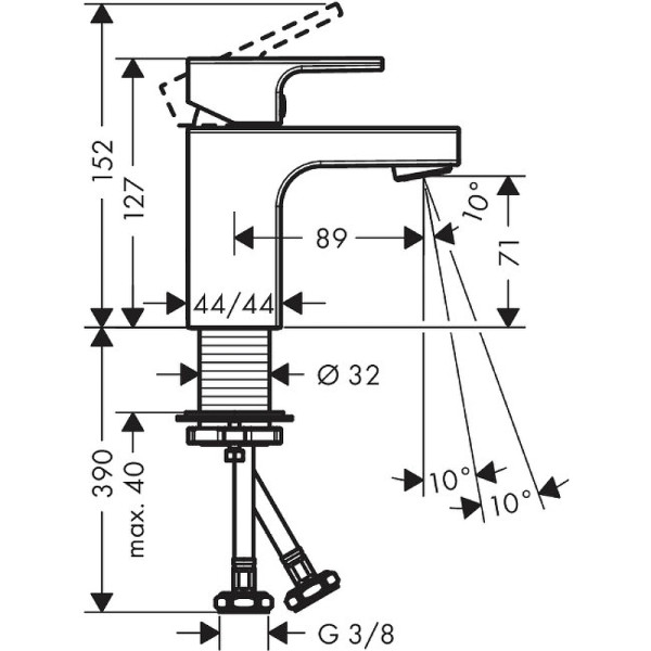 Смеситель для раковины Hansgrohe Vernis Shape хром (71567000)