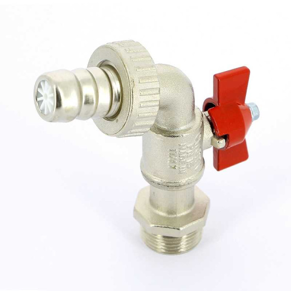 Кран Itap 3/4" шаровый сливной со штуцером (красная бабочка) (1680034)