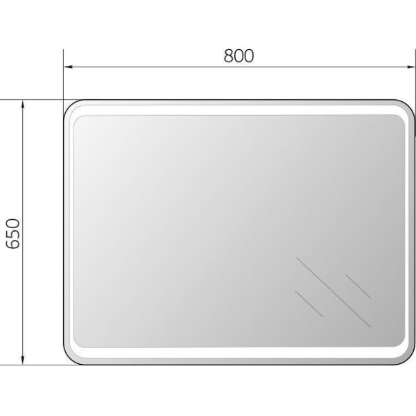 Зеркало Marka One Eco 800*30*650 белое (У52208)