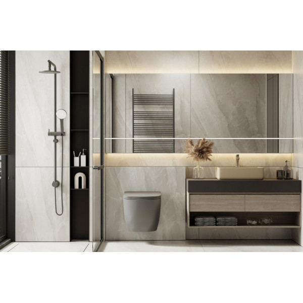 Унитаз подвесной Abber Bequem 355x490x360 серый матовый (AC1101TMG)