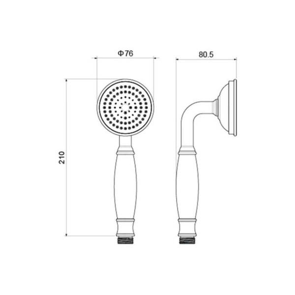 Душевая лейка Aquatek Классик черный матовый (AQ2008MB)