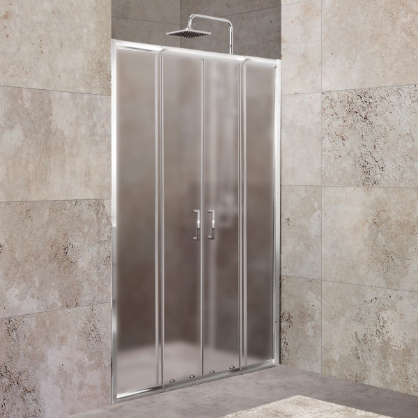 Душевые двери BelBagno UNIQUE 150x190 стекло матовое, профиль хром (UNIQUE-BF-2-150/180-P-Cr)
