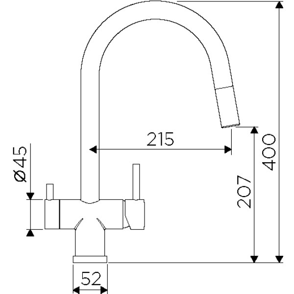 Смеситель для кухни Omoikiri Akita-S-BN цвет нержавеющая сталь (4994302) Смеситель для кухни Omoikiri Akita-S-BN цвет нержавеющая сталь (4994302)