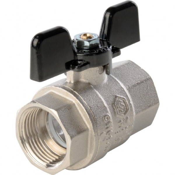 Кран 3/4" ВВ шаровый Stout (черная бабочка, полнопроходной) SVB-0002-000020 Кран 3/4" ВВ шаровый Stout (черная бабочка, полнопроходной) SVB-0002-000020