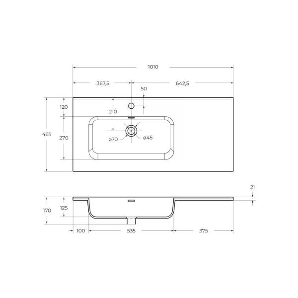 Раковина мебельная BelBagno 101x46,5 левосторонняя белая глянцевая (BB100ETL-L) Раковина мебельная BelBagno 101x46,5 левосторонняя белая глянцевая (BB100ETL-L)
