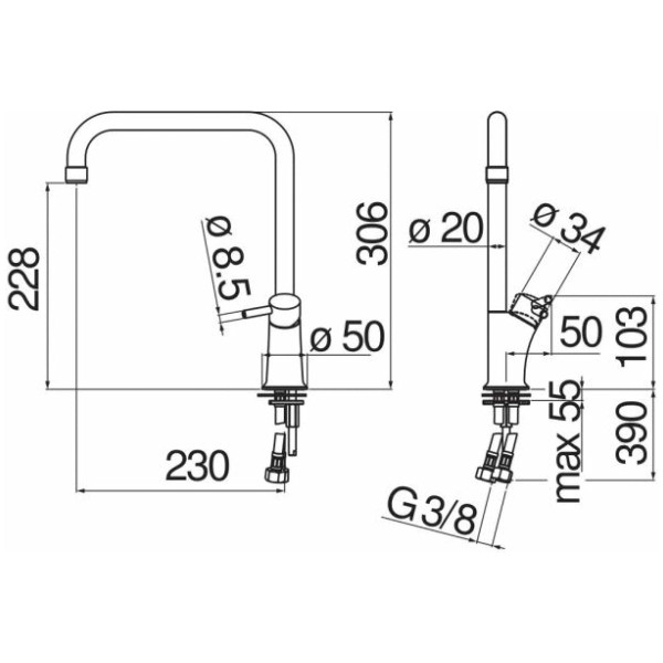 Смеситель для кухни Nobili Charlie хром (CU92813CR)