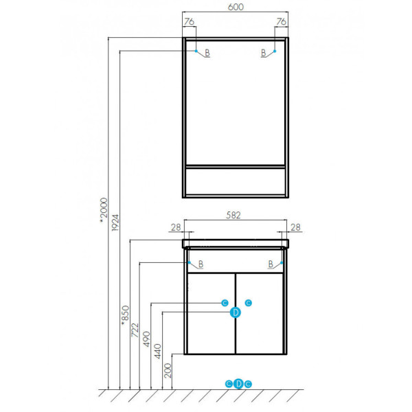 Тумба подвесная Aquaton Флай 582x429x610 белый, дуб крафт (1.A237.3.01F.AX1.0)