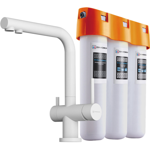Комплект Omoikiri Nagano-WH-P с фильтром Pure drop Lite белый (4054.8028P)