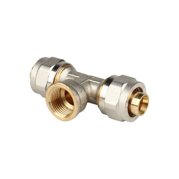 Тройник 20*1/2"В*20 Stout (обжим) SFS-0012-001220 Тройник 20*1/2"В*20 Stout (обжим) SFS-0012-001220