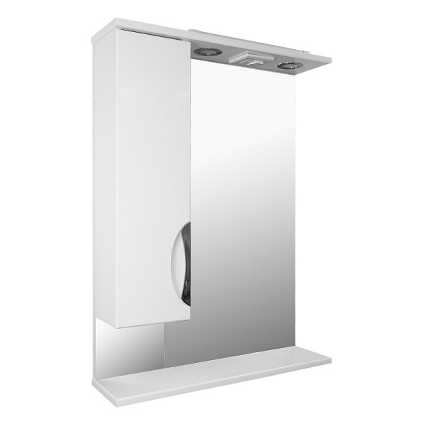 Шкаф зеркальный Loranto Стиль 60 60х83,5х17 левосторонний белый (CS0024441)