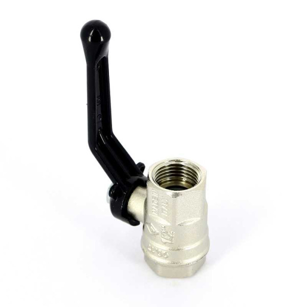 Кран Bugatti 1/2" ВВ шаровый New Jersey 910 (черная ручка) (09100012)