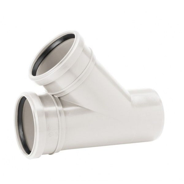 Тройник канализационный Uponor Decibel 110*110*45 (1000217)