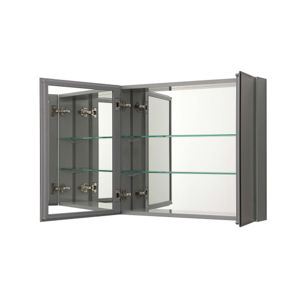 Шкаф зеркальный алюминиевый Aquatek 636x660x134 (AQ7608-MC)