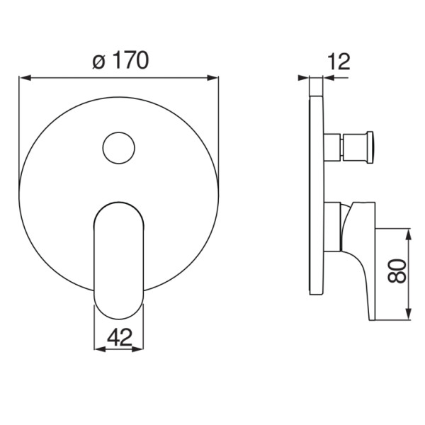 Смеситель для ванны и душа Nobili YoYo хром (YO126100/ECR)