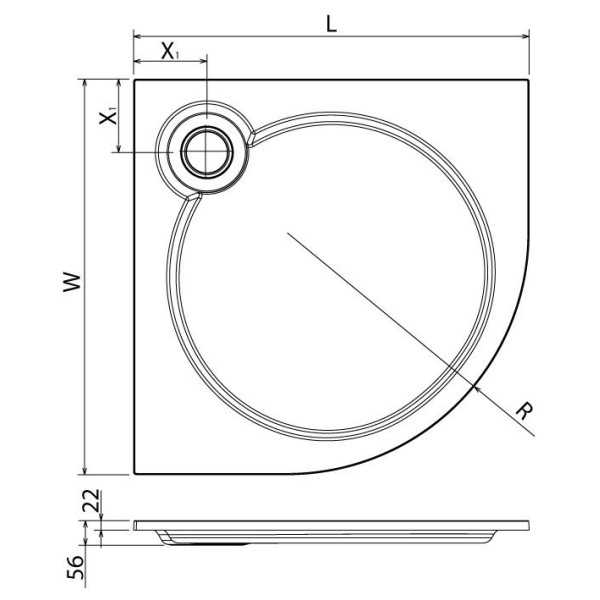 Душевой поддон Cezares Tray 90х90 (TRAY-S-R-90-550-56-W) Душевой поддон Cezares Tray 90х90 (TRAY-S-R-90-550-56-W)