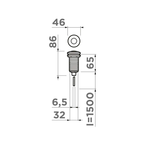 Кнопка пневматическая для измельчителя Omoikiri SW-01-GB графит (4996049)