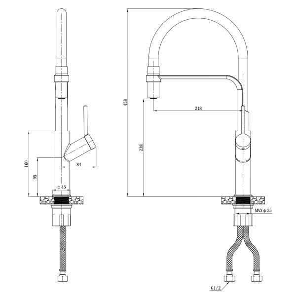 Смеситель для кухни Esko золотой (K50GW)