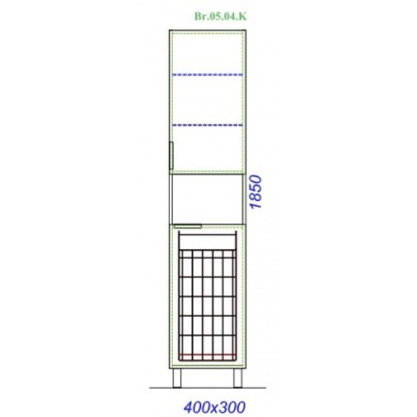 Пенал напольный Aqwella Brig 400x300x1845 белый глянцевый (Br.05.04.K/W)