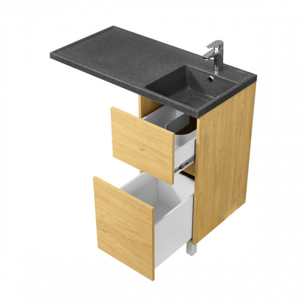 Тумба подвесная Aquaton Лайн 379x496x783 дуб каменный (1.A232.2.01L.FDK.0)