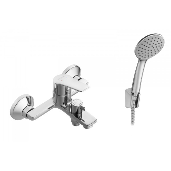 Смеситель для ванны и душа Santek Венга хром с душевым гарнитуром (WH5A1003C001) Смеситель для ванны и душа Santek Венга хром с душевым гарнитуром (WH5A1003C001)