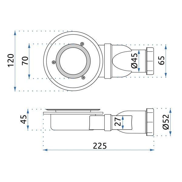 Сифон для поддона низкий (REA-A8740)